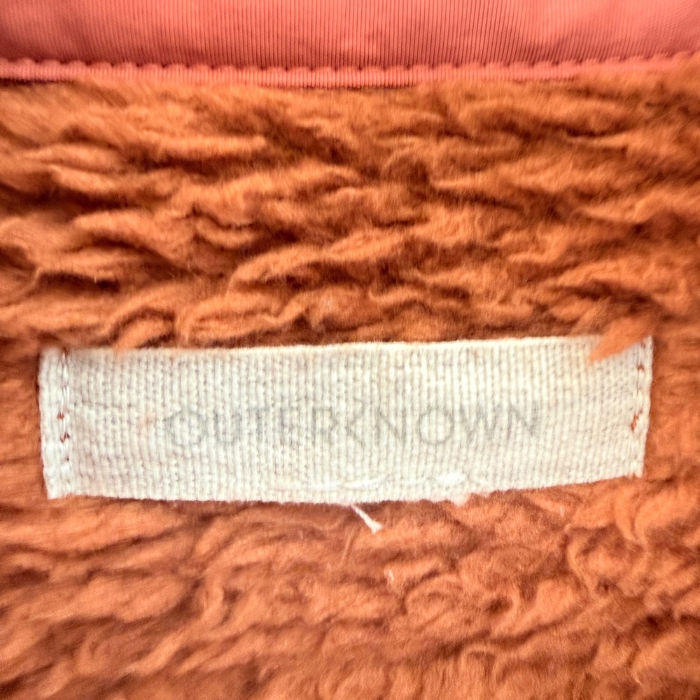 Outerknown Skyline Fleece Shirt Jacket Women M Rust Orange Shacket Excellent - Picture 5 of 10